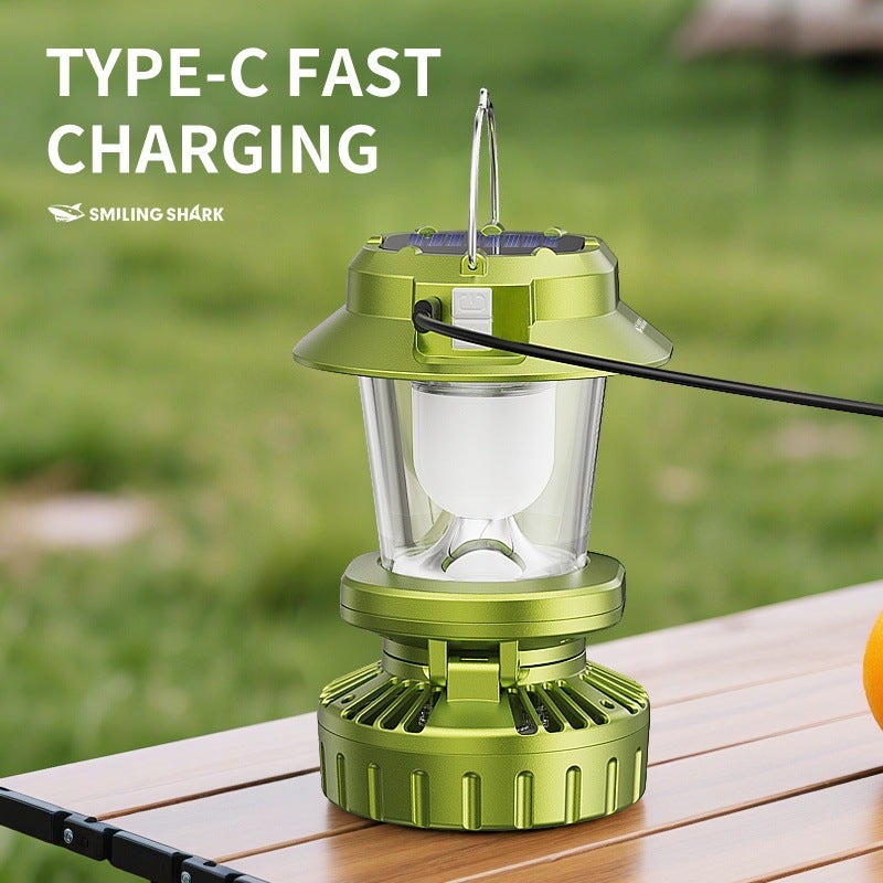 SMILING SHARK Cross-Border New Outdoor Camping Fan Light Folding - Image 5