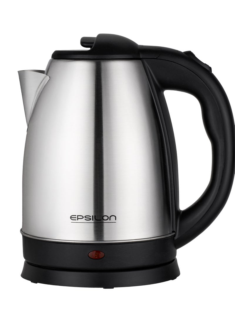 Epsilon 1.8L Electric Kettle Stainless Steel, 1500W Fast Boil, Auto Shut-Off, Overheat & Dry Boil Protection, 360° Base - Image 1