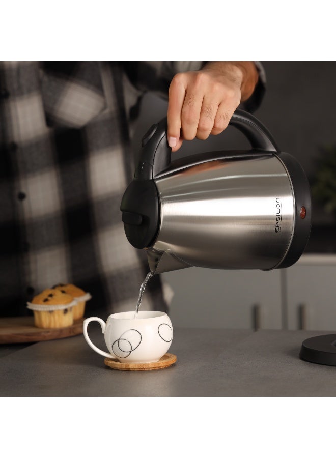 Epsilon 1.8L Electric Kettle Stainless Steel, 1500W Fast Boil, Auto Shut-Off, Overheat & Dry Boil Protection, 360° Base - Image 5