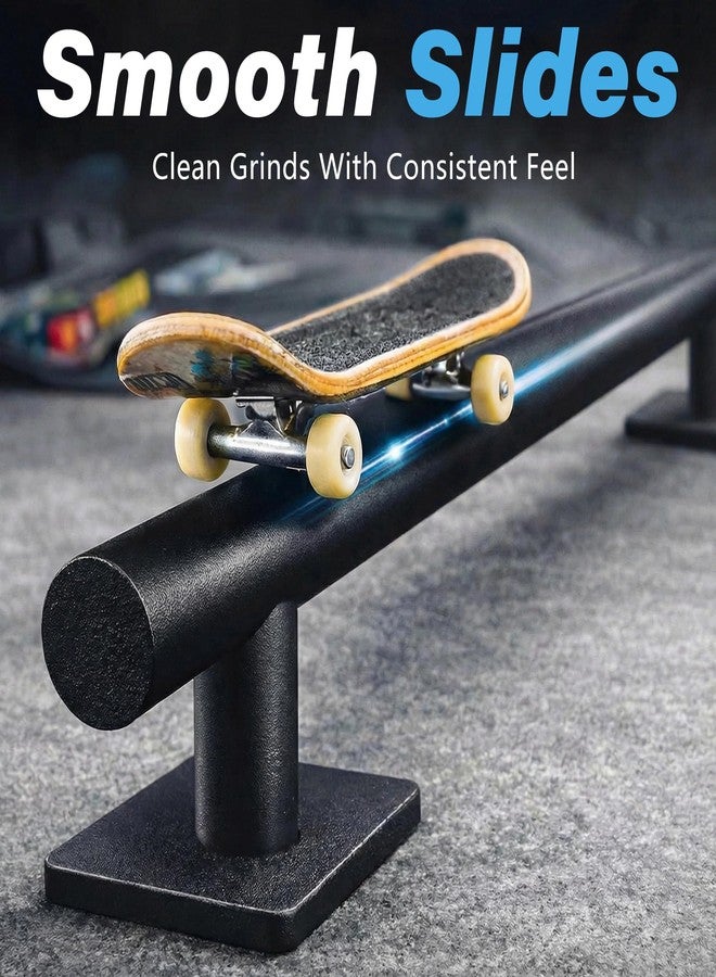 WIPHANY 11" Fingerboard Rail Professional Skateboard Flat Rail Premium Solid Metal for Training Fingerboard Ramp Obstacle Party Favors Gift Novelty (Round) - Image 4
