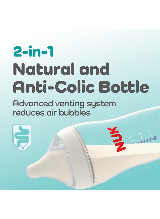 نوك زجاجة نوك بيرفكت ماتش 2 في 1 طبيعية ومضادة للمغص بتدفق متوسط، حلمة عريضة وقابلة للتكيف، 8 أونصة، عبوة من 4 قطع، خالية من مادة بيسفينول أ - Image 4