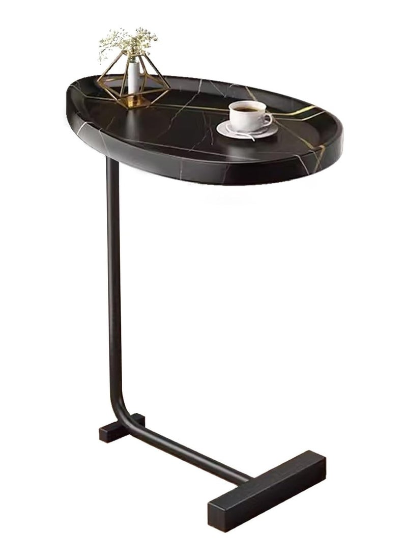 DubaiGallery Oval Coffee Table Decor, Contemporary Coffee Table, Portable Side Table, Small Side Table with Storage, Small Side Tables for Small Spaces  - Image 1