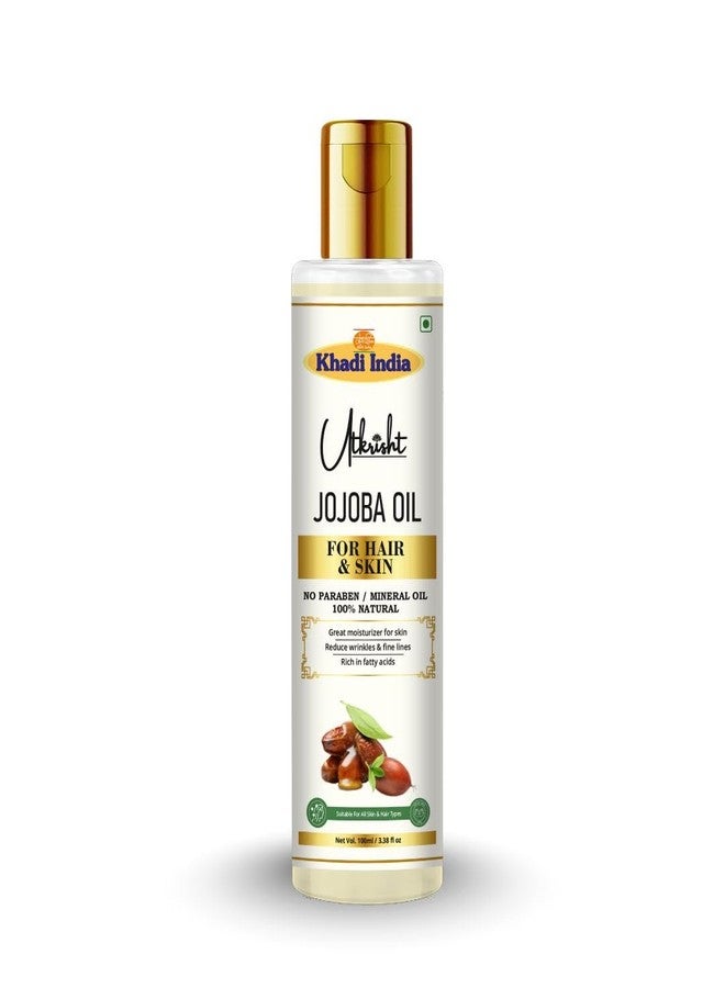 Utkrisht Khadi Jojoba Oil for Hair & Skin, 100% Natural Cold-Pressed Moisturizer, 100ml - Image 1
