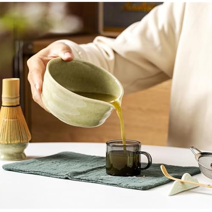 Mcherry 7 Piece Matcha Whisk Set Ceramic Matcha Kit With Bamboo Whisk Bowl StrainerScoop  Stand For Traditional Japanese Tea Ceremony - Image 5