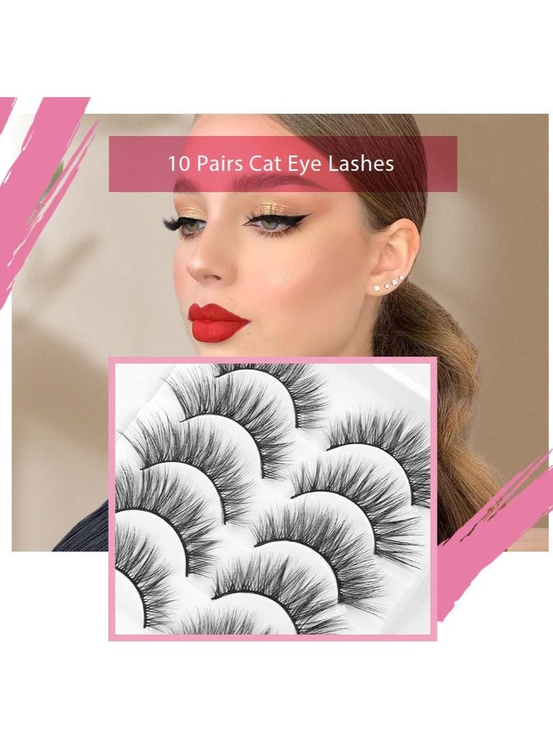 Artificial eyelashes 10 pieces/box, dense and long, reusable, ideal for daily use, dates, parties, art shows, and excursions - Image 4