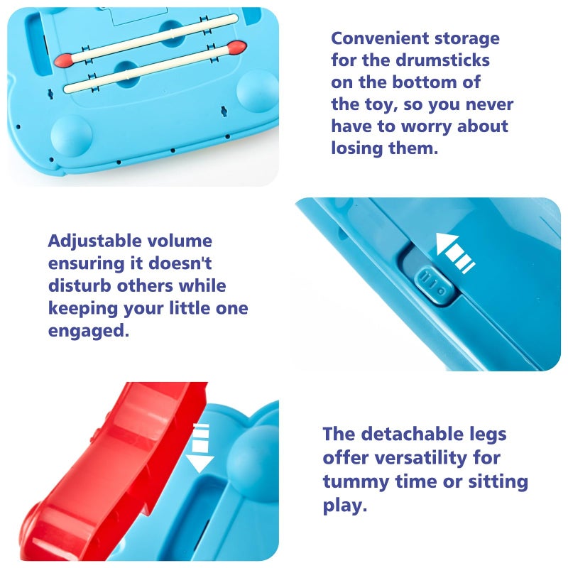 hahaland Baby Musical Toys, 3 in 1 Piano Keyboard Xylophone Drum Set for 1 Year Old Girls Toys, Learning Toys for Toddlers 1-3, Baby Piano 18 Months - 1 2 3 4 Year Old Girl Toys Toddler - Image 5