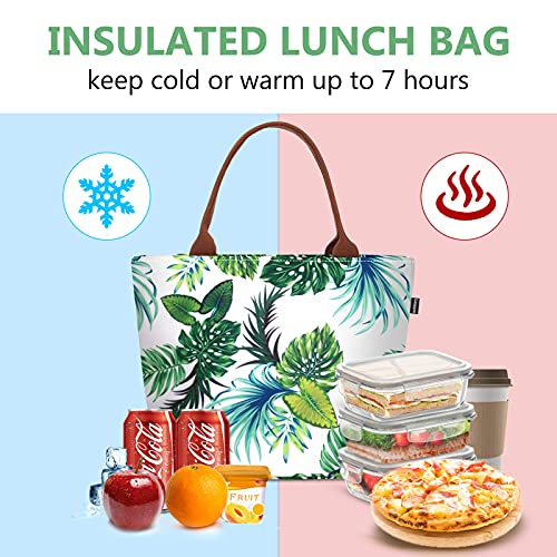 Gloppie Insulated Lunch Tote for Women | 9L Leakproof Cooler Bag with Palm Leaf Design | Thermal Work Lunch Bag for Office, Gym & Picnic - Image 5