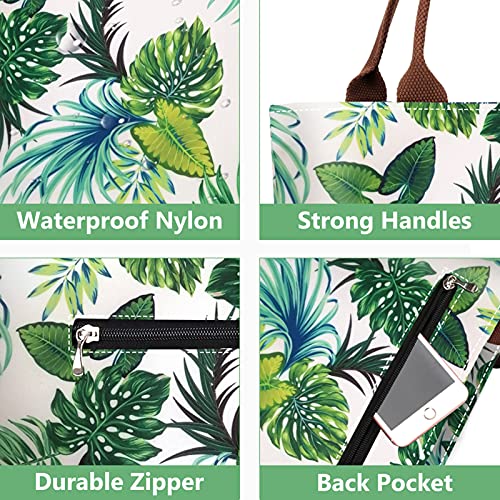 Gloppie Insulated Lunch Tote for Women | 9L Leakproof Cooler Bag with Palm Leaf Design | Thermal Work Lunch Bag for Office, Gym & Picnic - Image 4