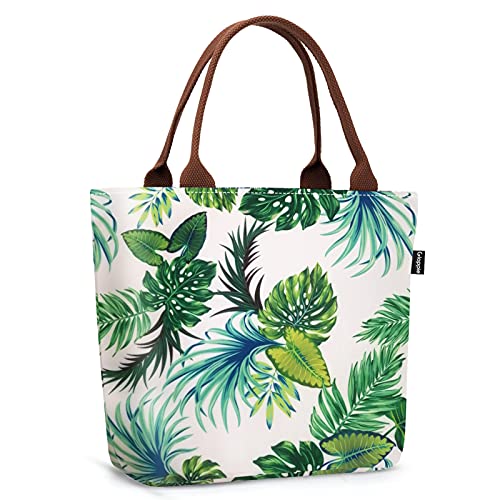 Gloppie Insulated Lunch Tote for Women | 9L Leakproof Cooler Bag with Palm Leaf Design | Thermal Work Lunch Bag for Office, Gym & Picnic - Image 1