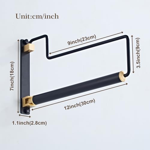 Hiendure Folding Clothes Hanger Drying Rack Black Wall-Mounted Clothes Organizer for Laundry Room Closet Storage - Image 5
