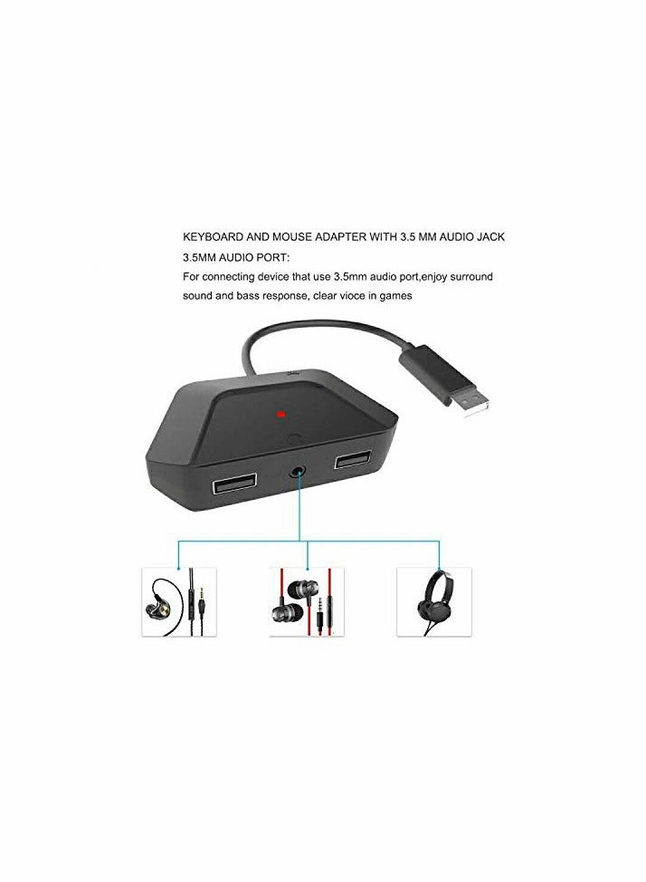 KASTWAVE KASTWAVE Keyboard and Mouse Adapter with 3.5mm Audio Jack Compatible with for Nintendo Switch, for Xbox One, for PS4, for PS3. Perfect for Games Like for FPS, for TPS, for RPG and for RTS, etc.  - Image 5