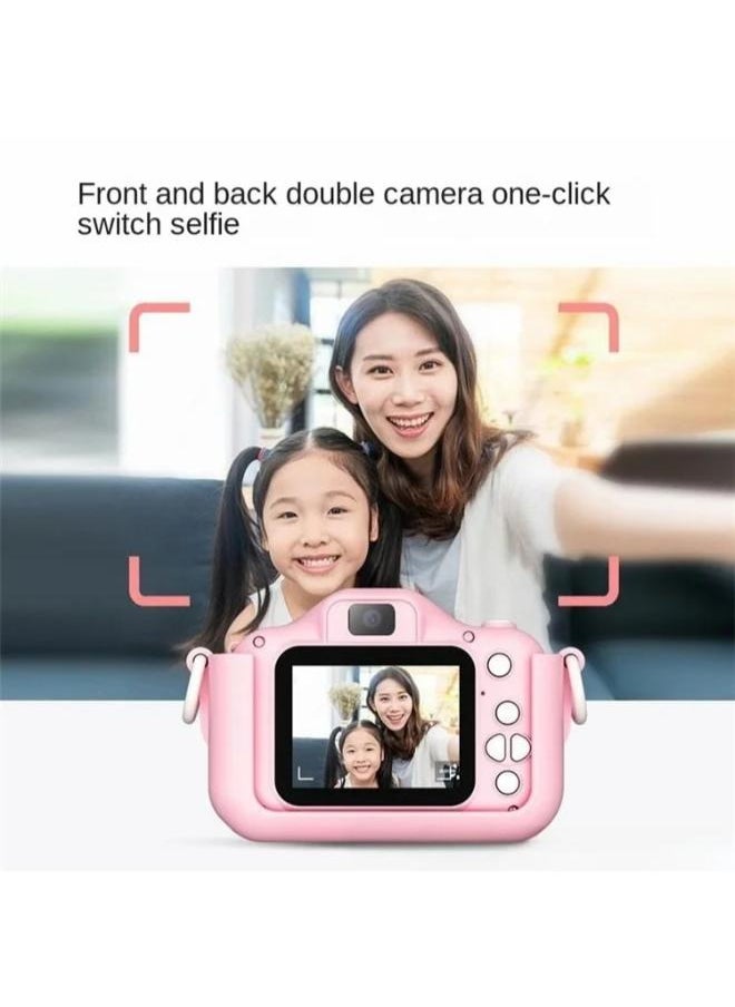 Executive LLC Kids Camera 1080P HD Digital Video Camera Toy for 3-12 Year Old Boys Girls Birthday Festival Gifts for Kids USB Rechargeable Kids Selfie Camera with 32GB SD Card and card reader(Pink)  - Image 2