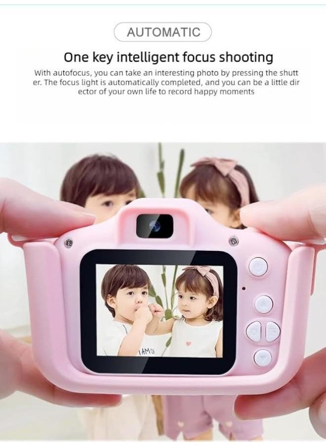 Executive LLC Kids Camera 1080P HD Digital Video Camera Toy for 3-12 Year Old Boys Girls Birthday Festival Gifts for Kids USB Rechargeable Kids Selfie Camera with 32GB SD Card and card reader(Pink)  - Image 4