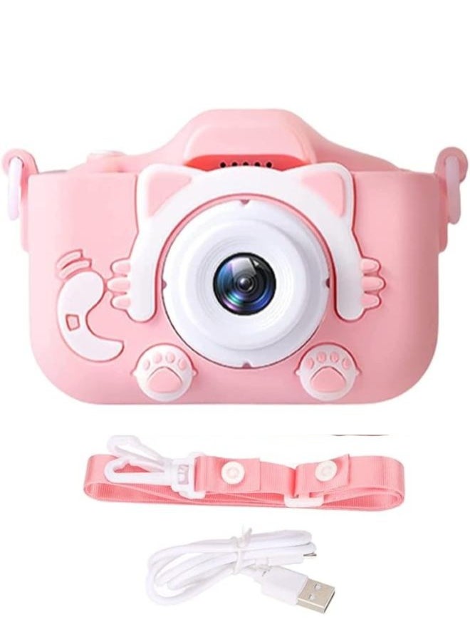 Executive LLC Kids Camera 1080P HD Digital Video Camera Toy for 3-12 Year Old Boys Girls Birthday Festival Gifts for Kids USB Rechargeable Kids Selfie Camera with 32GB SD Card and card reader(Pink)  - Image 1