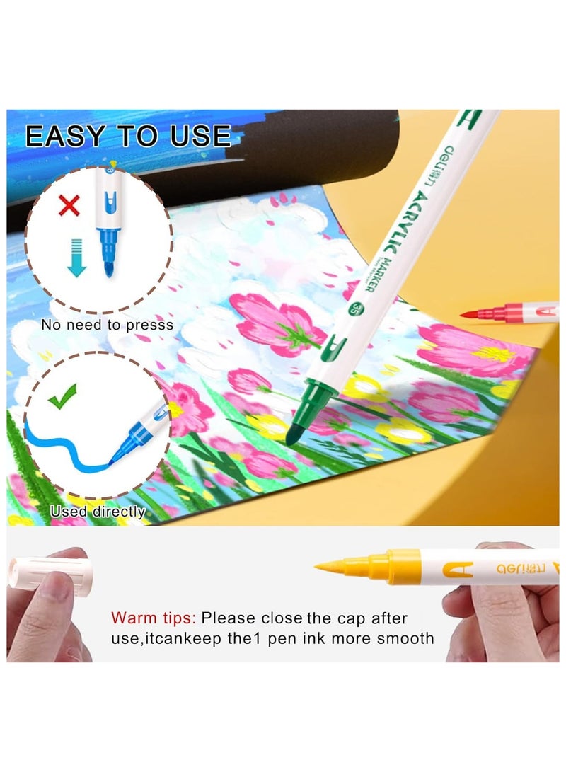Deli 12-Piece Dual Tip Acrylic Markers Multicolour - Image 5