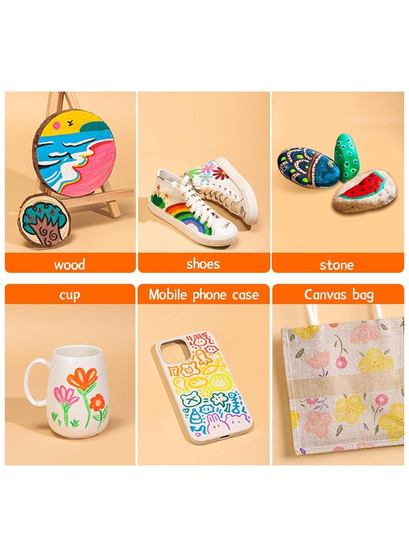 Deli 12-Piece Dual Tip Acrylic Markers Multicolour - Image 3