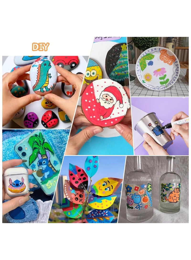 Deli 12-Piece Dual Tip Acrylic Markers Multicolour - Image 2