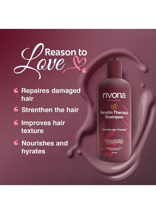 RIVONA NATURALS - Keratin Shampoo Repair And Shinier Hair L Keratin Protein + Argan Oil Nourishes Dry Hair For Men & Women For Dry And Frizzy Hair 250 Ml - Image 1