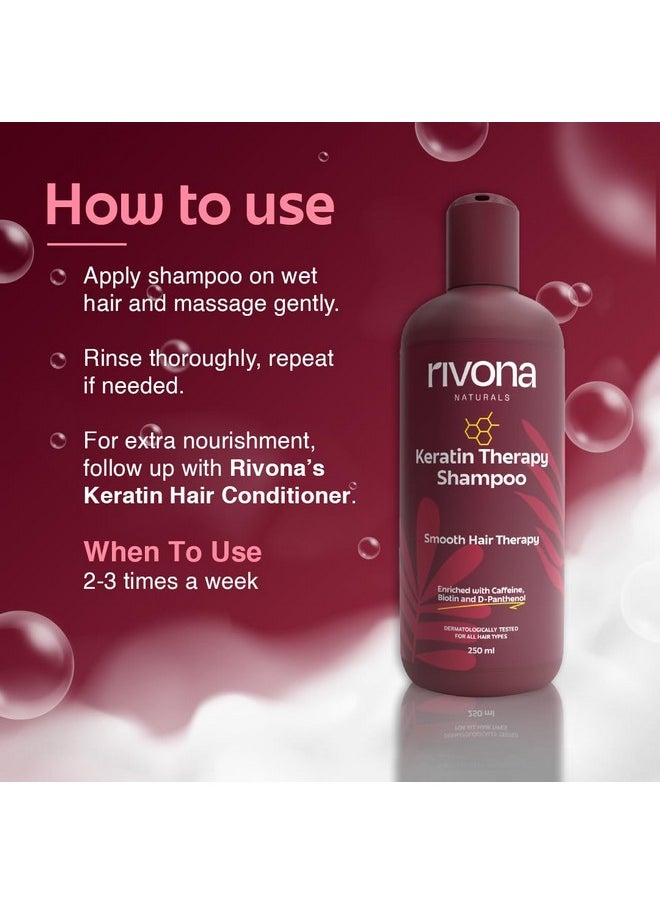 RIVONA NATURALS - Keratin Shampoo Repair And Shinier Hair L Keratin Protein + Argan Oil Nourishes Dry Hair For Men & Women For Dry And Frizzy Hair 250 Ml - Image 1