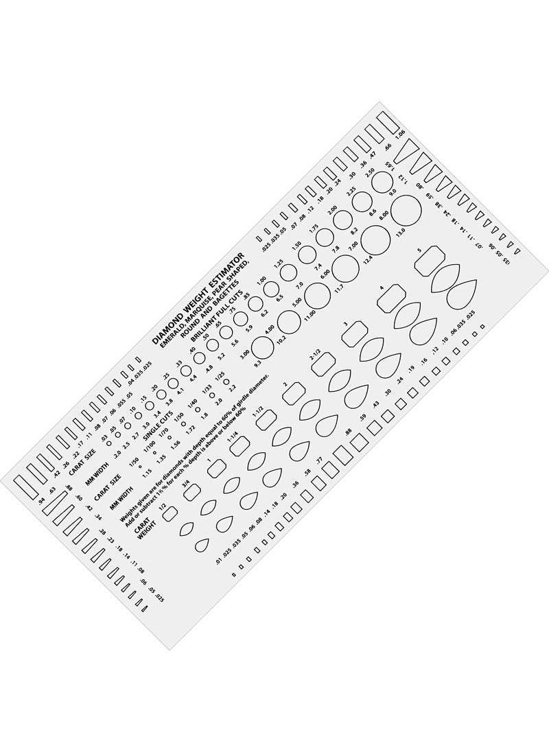 EURO TOOL Diamond Gemstone Weight Gauge Gem Sizer Template Tool 