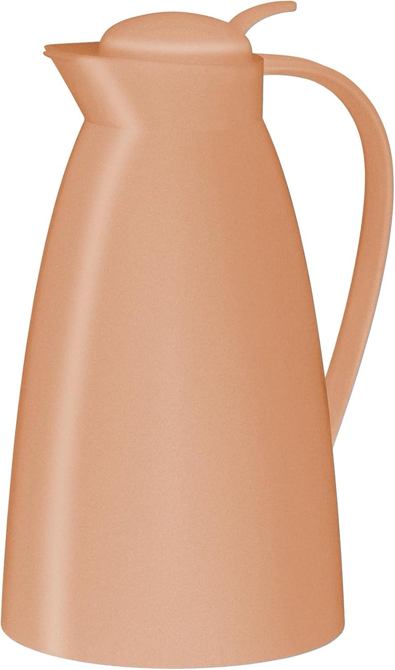 Alfi ECO 1.0 L, Apricot, Insulated Jug with Hygienic Tempered Glass Insert Made of Plastic, Screw Cap with Comfortable Push Button, Pouring with One Hand, Ideal as a Coffee Pot, Teapot, BPA-Free - Image 1