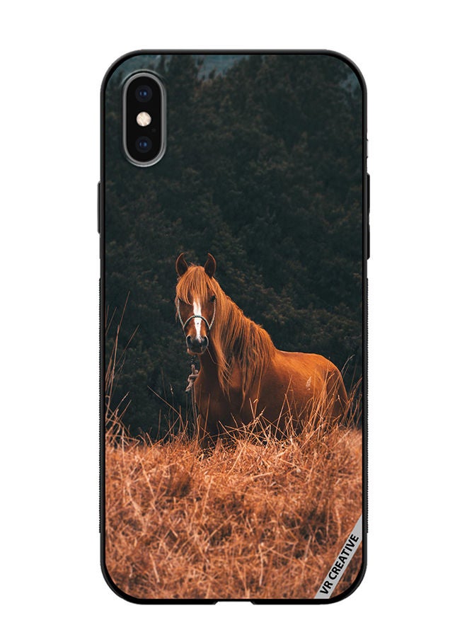 VR CREATIVE Protective Case Cover For Apple iPhone X/XS Royal Horse Design Multicolour - Image 1