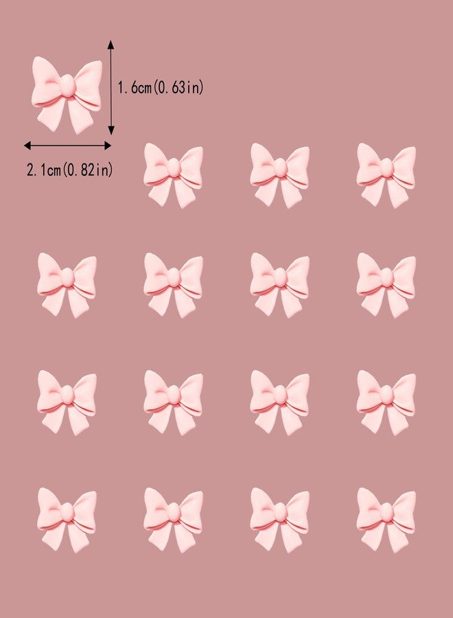 Etwgbaby 20 Pcs Bowknot Cupcake Toppers Glitter Pink Bow Cake Picks Bridal Engagement Wedding Baby Shower Birthday Party Theme Decoration Supplies (pink) - Image 2