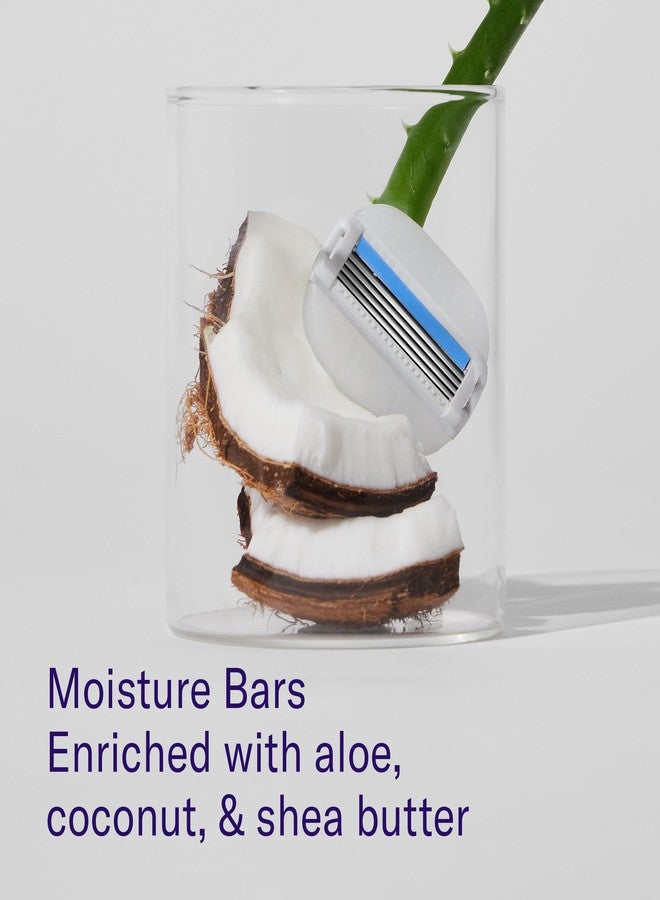 Flamingo Moisture Plus Women's Razor Set - Razor Handle, 4 Blade Refills, Shower Holder - Seafoam - Image 5