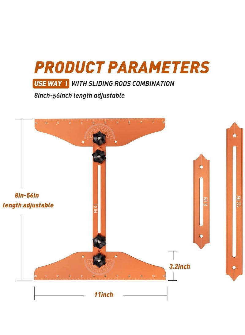 Stair Tread Gauge Measuring Jig 8-56Inch Extendable Stair Tread Template Tool for Accurately Measuring Angle and Length Stair Treads Measuring Steps Risers Tool Box for Stairs Risers  Partition - Image 4