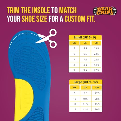BEAR GRIPS Orthotic Shoe Insoles for Flat Feet, High Arches & Plantar Fasciitis – Dual Gel Arch Support for Pain Relief – Arch+ Insoles | Men & Women| UK Size 9 to 12 - Image 5