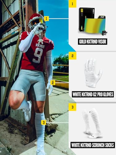 NXT NXTRND Nxtrnd XTD Scrunch Football Socks, Extra Long Padded Sport Socks for Men & Boys (White, S/M) - Image 5