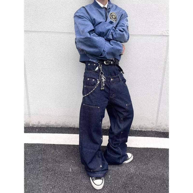 Unisex Classic Denim Jeans Loose Fit Daily Outdoor Wear - Image 4