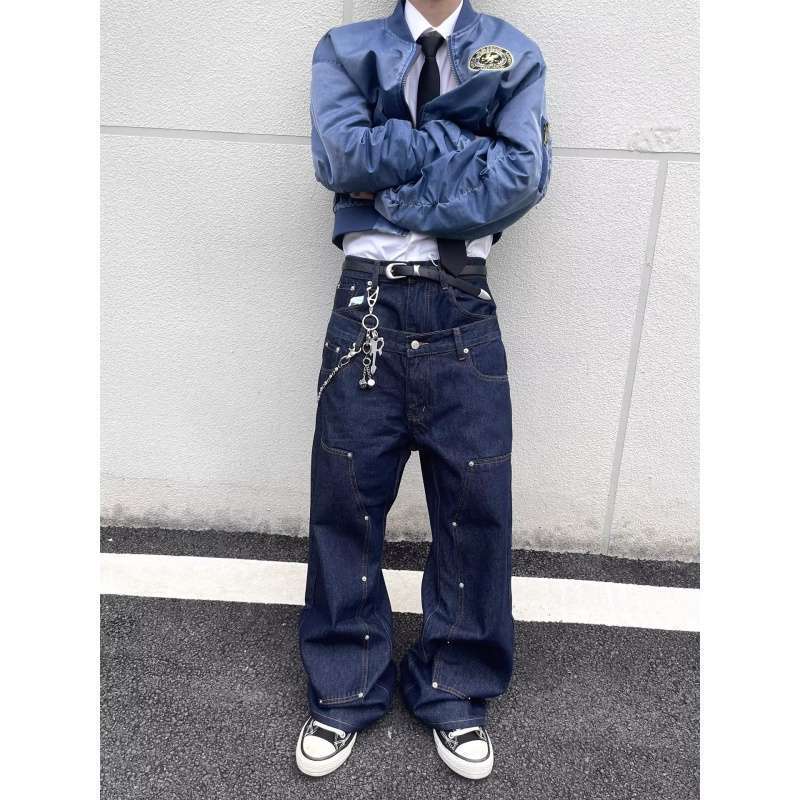 Unisex Classic Denim Jeans Loose Fit Daily Outdoor Wear - Image 2