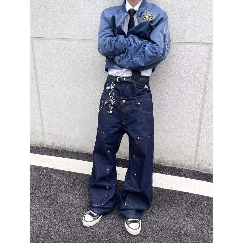 Unisex Classic Denim Jeans Loose Fit Daily Outdoor Wear - Image 5