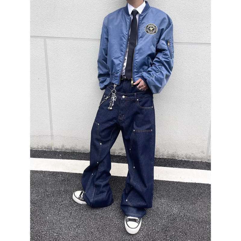 Unisex Classic Denim Jeans Loose Fit Daily Outdoor Wear - Image 3