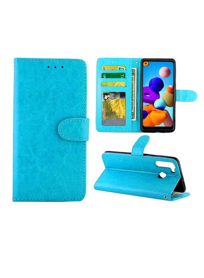 S-TOP Case For Galaxy A21 Crazy Horse Texture Leather Horizontal Flip Protective Case with Holder & Card Slots & Wallet & Photo Frame - Image 1
