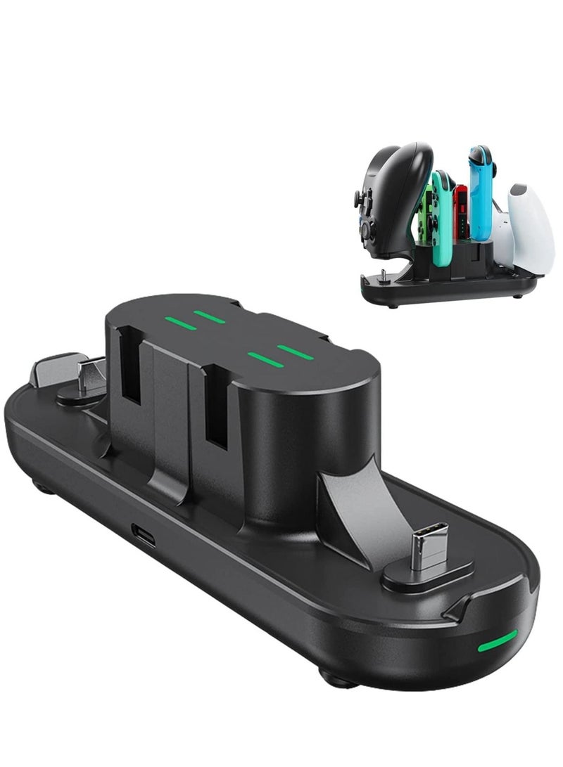 Captaintech Controller Charging Dock Station Compatible with Nintendo Switch & OLED Model Joycons, 6 in 1 Charger Dock for Nintendo Switch Joy-Con and Pro and PS5 Controllers KSA | Riyadh, Jeddah - Image 1