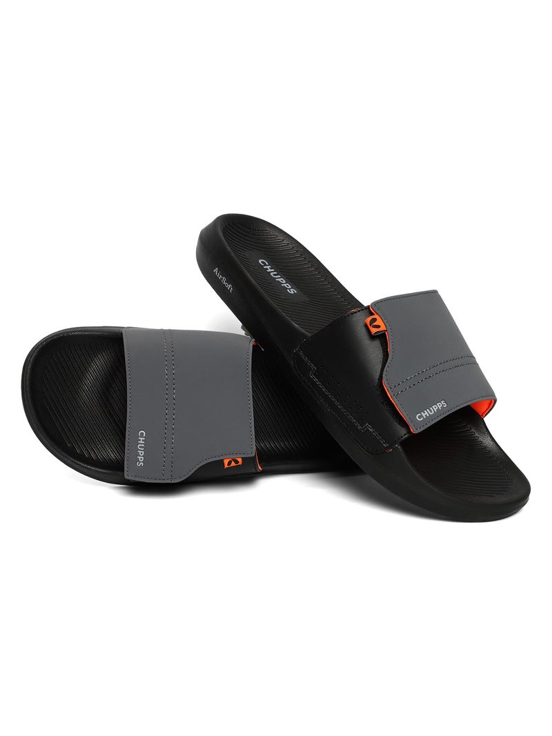 CHUPPS Urban One Vapor Slider for Men, FOAM6 Upper Technology (6mm Foam) Snug Fit with AirSoft Footbed (Contoured & Cushioned) for Super Comfort Flip Flop Slipper - Image 1