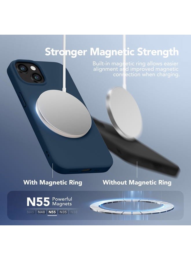 GONEZ iPhone 14 Case, Magnetic Case Compatible with MagSafe with Screen Protector + Camera Protector, Microfiber Lining Anti-Scratch Shockproof Protective Silicone Case Cover - Image 3