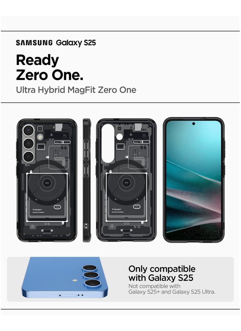 Spigen - Ultra Hybrid MagFit for Samsung Galaxy S25 Case Cover with MagSafe (2025) - Zero One Black - Image 1