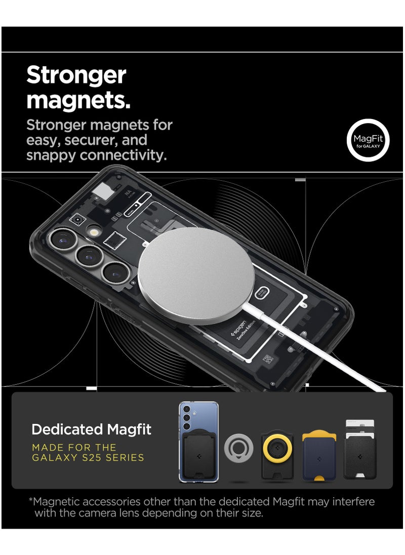 Spigen - Ultra Hybrid MagFit for Samsung Galaxy S25 Case Cover with MagSafe (2025) - Zero One Black - Image 1