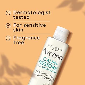 Aveeno Aveeno Face CalmRestore Soothing Oat Toning Lotion 1 x 200ml FragranceFree Face Care with Prebiotic Oat Calming Feverfew Leaves Skin Ultra Refreshed Suitable for Sensitive Skin - Image 4