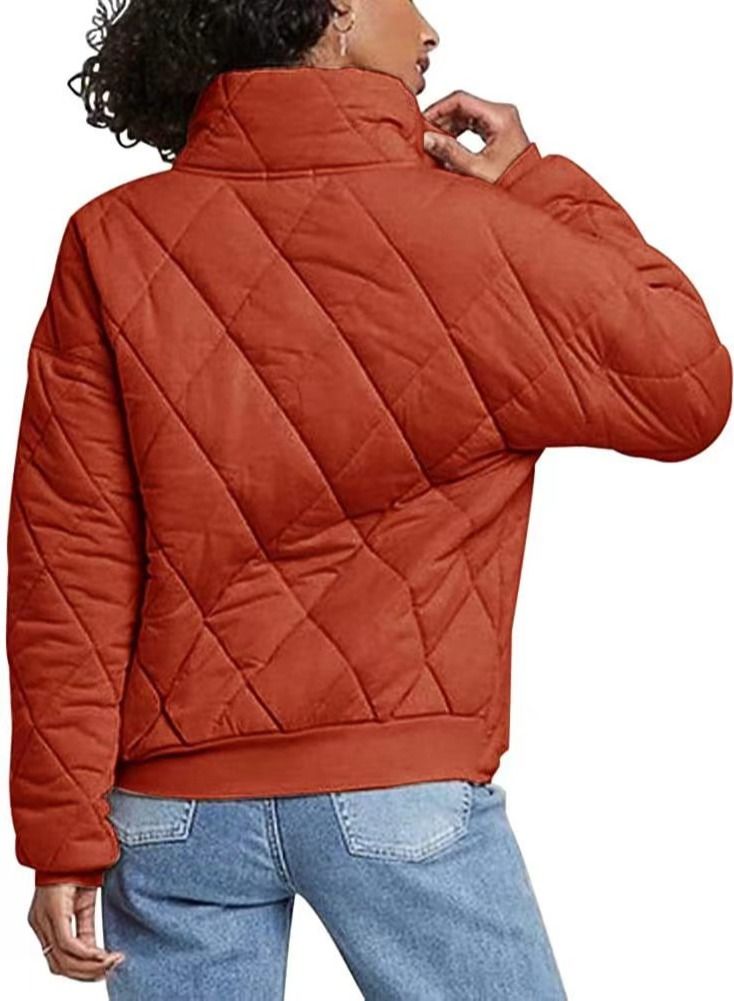 Loquat Women's Spring And Autumn Casual Quilted Stand-up Collar Jacket  - Image 2