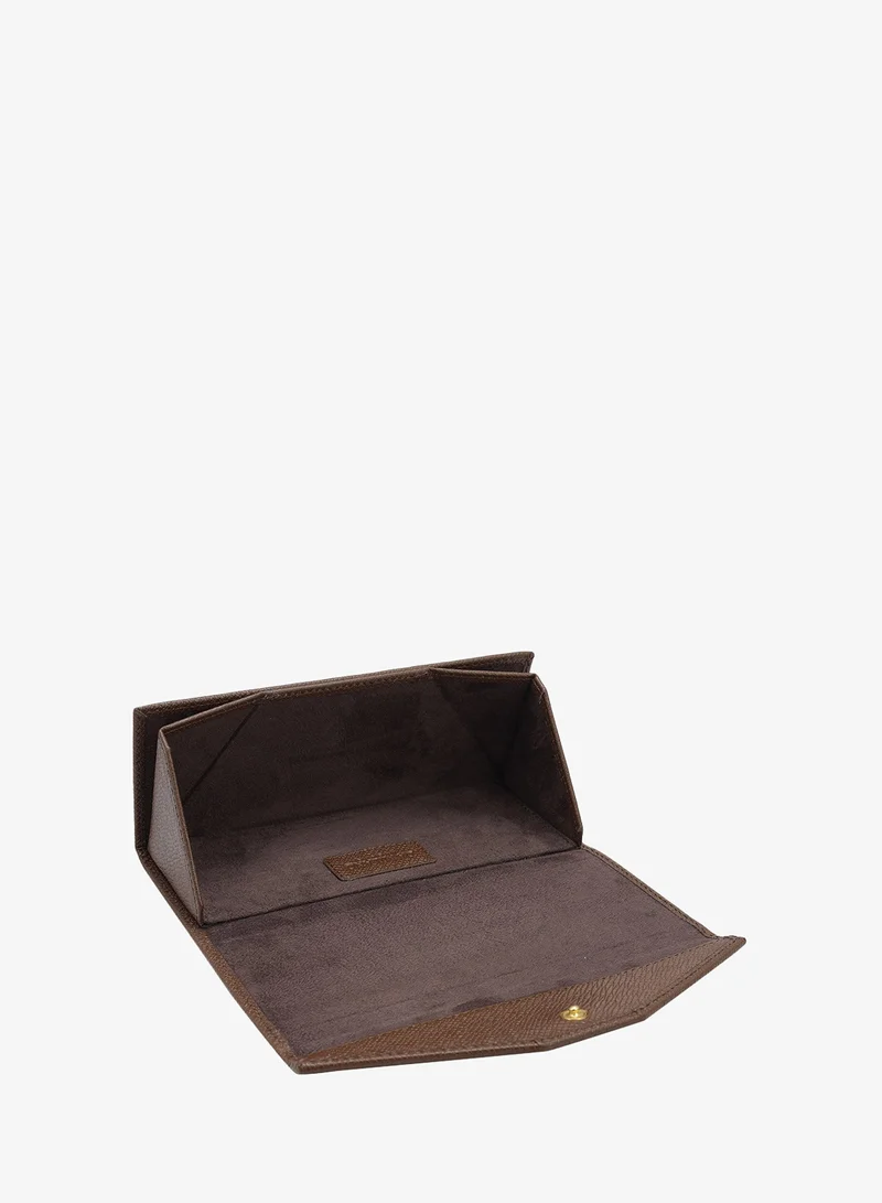 Da Milano Croco Leather Spectacle Case - Walnut