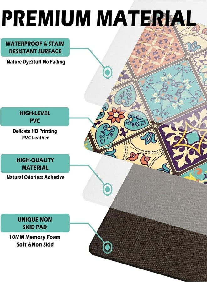 Whixant Kitchen Mat Sets 2 Pcs, Anti Fatigue Mat, Non-Slip Kitchen Rugs & Mat, Cushioned Kitchen Mats for Floor, Comfort Standing Mat for Work Station Kitchen Door Entrances, Absorbent & Resist Dirt - Image 2
