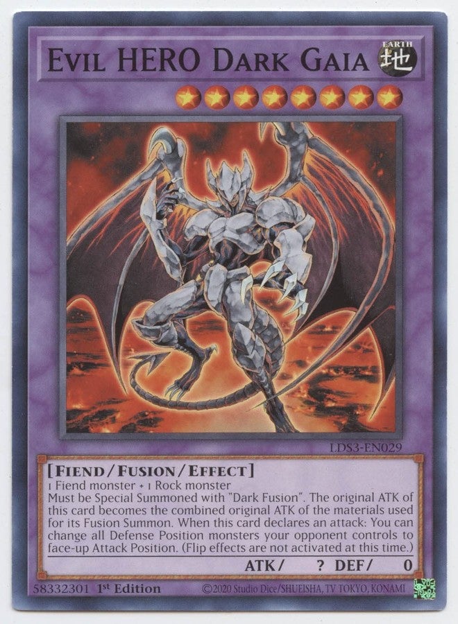 Yu-Gi-Oh! Evil Hero Dark Gaia - LDS3-EN029 - Common - 1st Edition