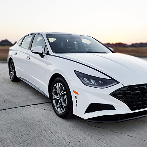 SlickMod Chrome Delete Blackout Vinyl Overlay for 2020-2022 Hyundai Sonata Window Trim (Gloss Black) - Image 4