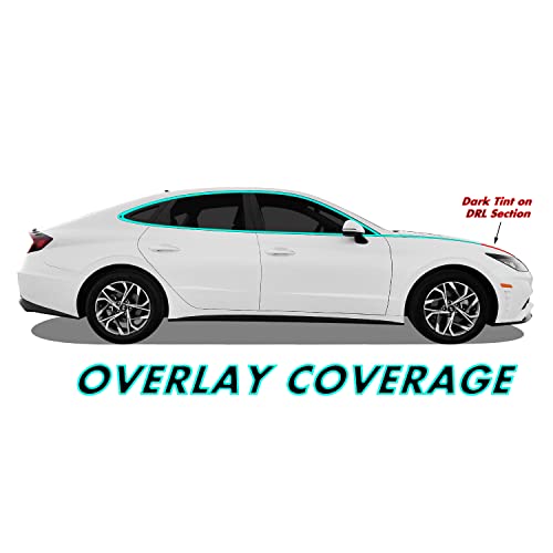 SlickMod Chrome Delete Blackout Vinyl Overlay for 2020-2022 Hyundai Sonata Window Trim (Gloss Black) - Image 2