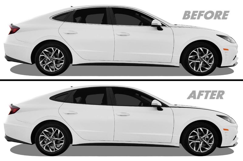 SlickMod Chrome Delete Blackout Vinyl Overlay for 2020-2022 Hyundai Sonata Window Trim (Gloss Black) - Image 1