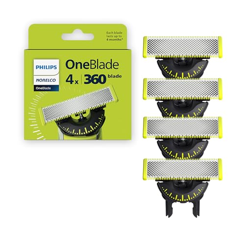 Norelco Philips Norelco OneBlade 360 Blades, Genuine Replacement Blades for OneBlade Electric Shaver and Trimmer, 4 Pack, QP440/80 - Image 1